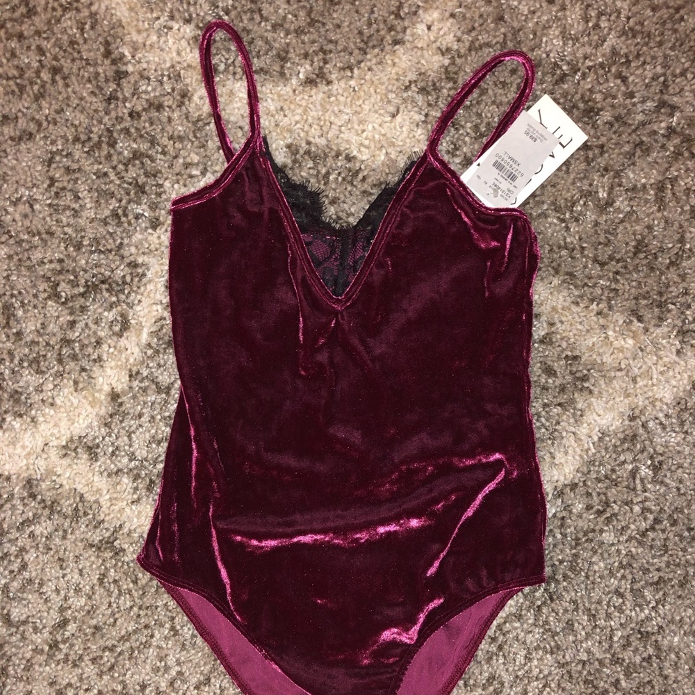 NWT buckle velvet bodysuit